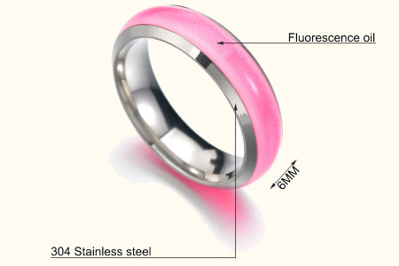 Stainless Steel Luminous Rings (Size 8)