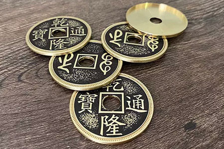 Chinese Palace Coin Set (4 Coins 1 Shell, Morgan Size, Brass)