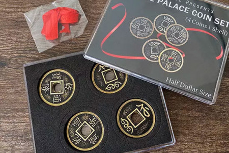 Chinese Palace Coin Set (4 Coins 1 Shell, Morgan Size, Brass)