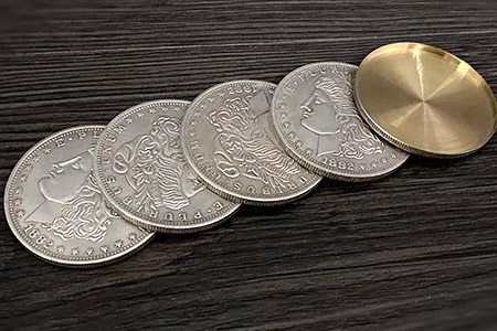 Morgan Dollar Shell and Coin Set (4 Coins 1 Shell)