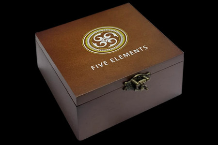 Five elements playing cards wooden collection set