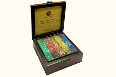 Five elements playing cards wooden collection set