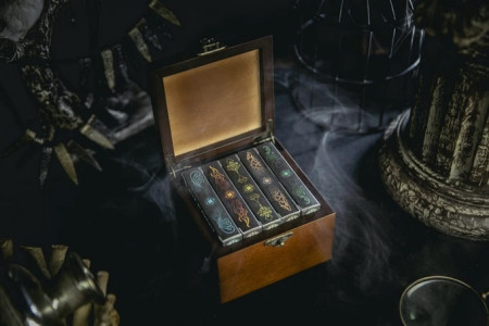 Five elements playing cards wooden collection set