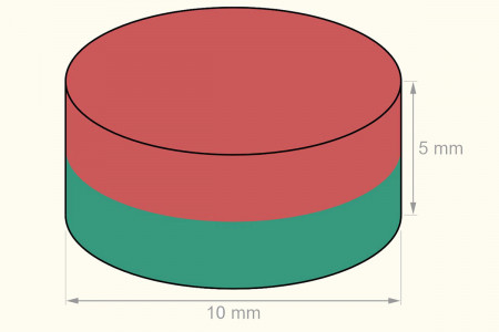 Aimant rond (10 x 5 mm)