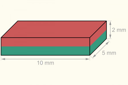 Aimant rectangle (10 x 5 x 2 mm)