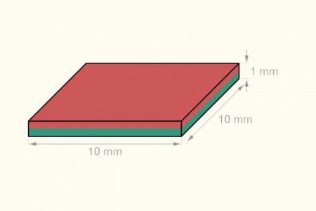 Aimant rectangle (10 x 10 x 1 mm)