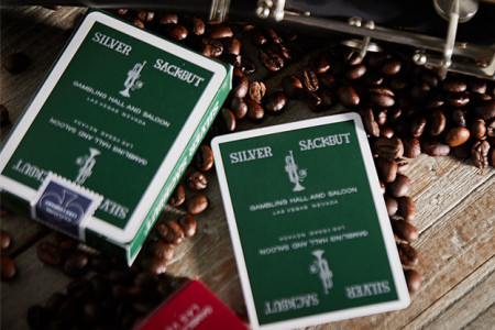 Silver Sackbut Playing Cards (Green)