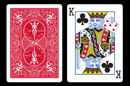 Bicycle King of Clubs through 5 of Hearts Unit Card