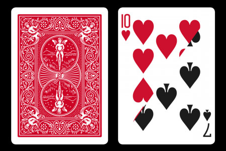 BICYCLE card with double value (10 Hearts / 7 Spades)