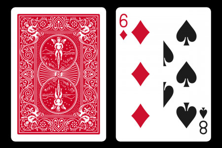 BICYCLE card with double value (6 Diamonds / 8 Spades)