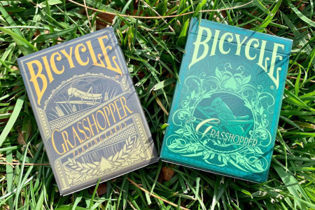 Bicycle Grasshopper Dark (Olive) Gilded Playing Cards