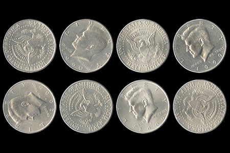 Moneda ½ Dollar liso (por 8)