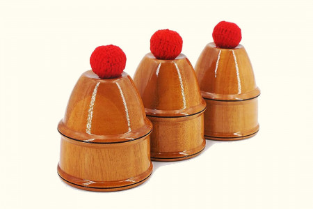Wooden Cups and Balls (with 4 balls)