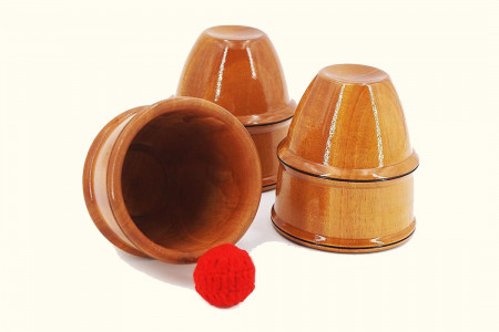 Wooden Cups and Balls (with 4 balls)