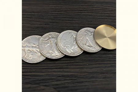 Walking Liberty Half Dollar Shell and Coin Set (4 Coins 1 Shell)
