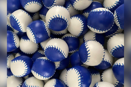 Set of 4 Leather Balls (Blue and White) - leo smetsers
