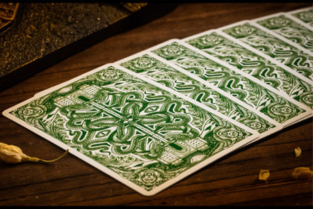 Babylon (Forest Green) Playing Cards by Riffle Shuffle