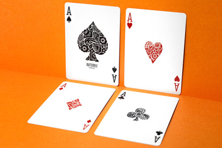 Butterfly Worker Marked Playing Cards (Orange)