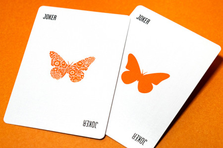 Butterfly Worker Marked Playing Cards (Orange)