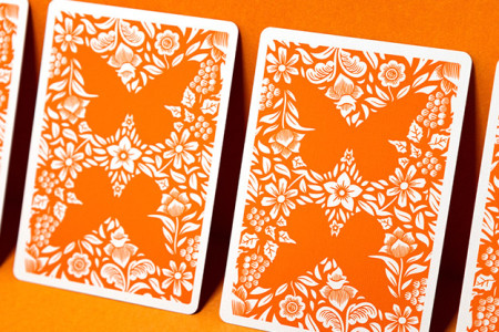 Butterfly Worker Marked Playing Cards (Orange)