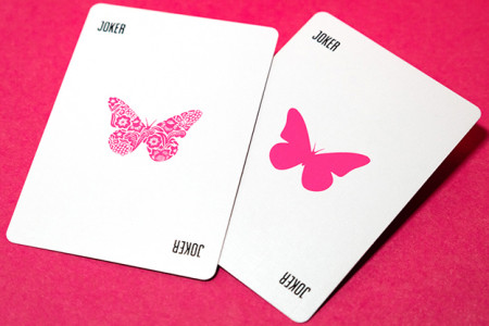 Butterfly Worker Marked Playing Cards (Pink)