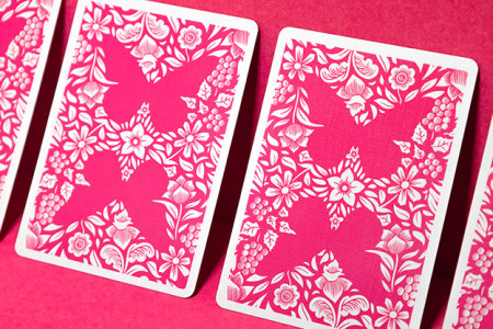 Butterfly Worker Marked Playing Cards (Pink)