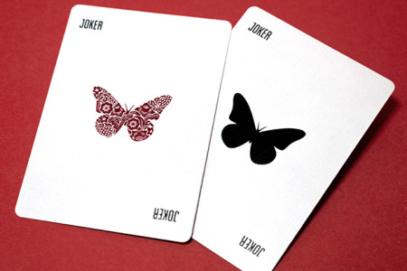 Butterfly Worker Marked Playing Cards (Red)