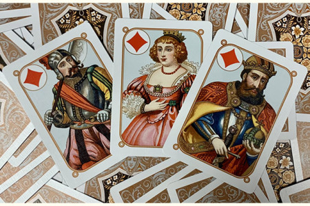 Gilded Four Continents (Blue) Playing Cards