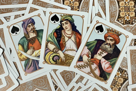 Gilded Four Continents (Blue) Playing Cards