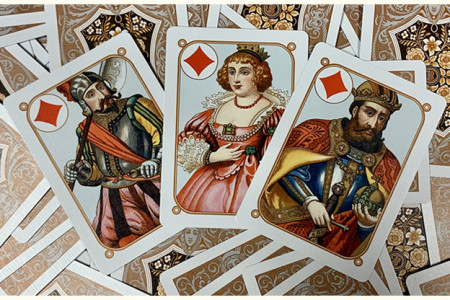 Gilded Four Continents (Red) Playing Cards