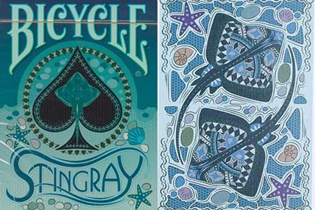 Gilded Bicycle Stingray (Teal) Playing Cards