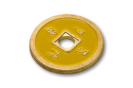 Moneda china negra/amarilla (1 dólar de diámetro)