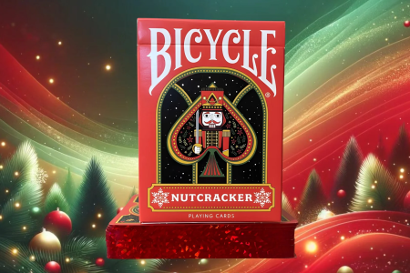 Bicycle Nutcracker (Red) Gilded Playing Cards