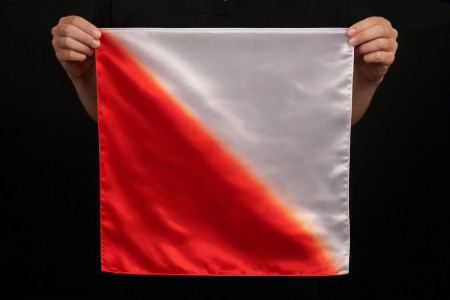 Foulard Rouge et Blanc Dégradé (45 x 45 cm)