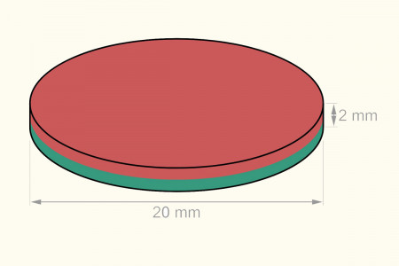 Imán Redondo plano (20 x 2 mm)