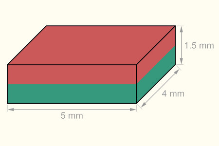 Mini Rectangular Magnet (5 x 4 x 1,6 mm)