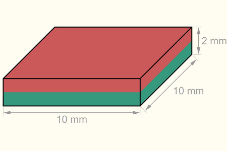 Aimant rectangle (10 x 10 x 2 mm)