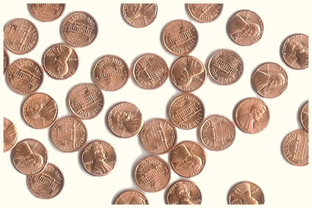 Mini moneda - 1 cts $ (*12)