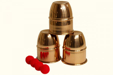 Copper Cups & Balls (With 4 balls)