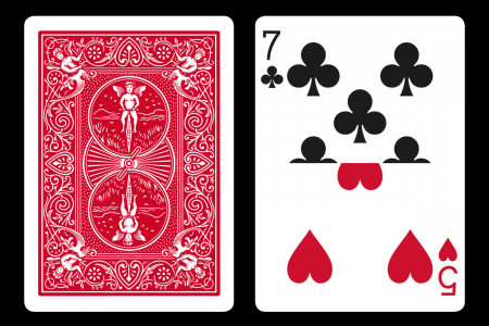 BICYCLE card with double value (7 Clubs / 5 Hearts)