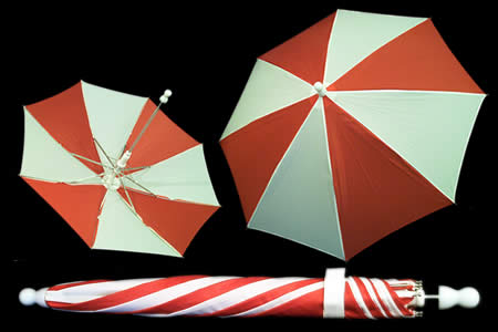 Paraguas Rojo y Blanco de aparición