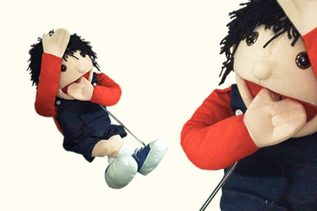 Little boy ventriloquie puppet