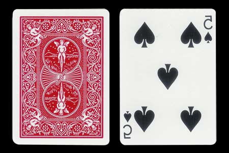 Mirrored 5 of Spades BICYCLE Card
