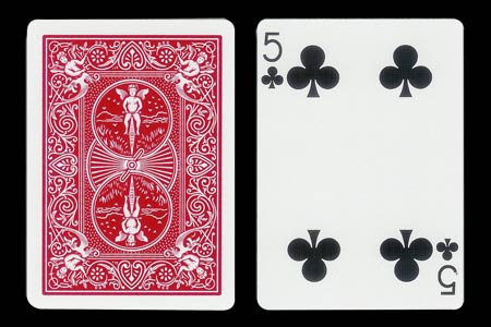 Carte Bicycle 5 de trèfle à 1 trèfle manquant
