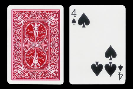 Carta BICYCLE 4 de Picas con 3 puntos juntos