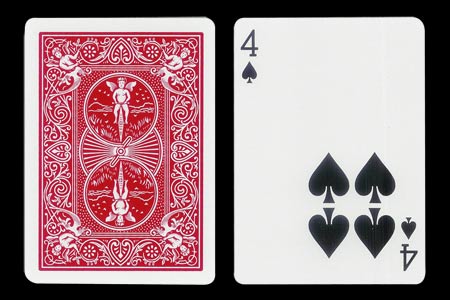 4 of Spades with 4 spots together BICYCLE Card