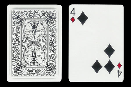 4 of Spades with 3 spots together BICYCLE Ghost