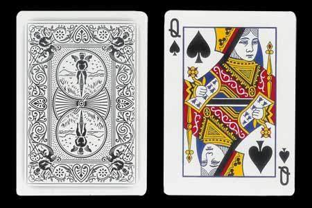 Carta BICYCLE Reina de Picas con dorso Ghost