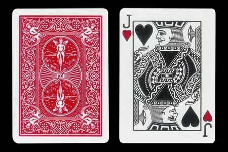 Carta BICYCLE dorso rojo - cara Jota de Corazones Carta BICYCLE dorso rojo - cara Jota de Corazones