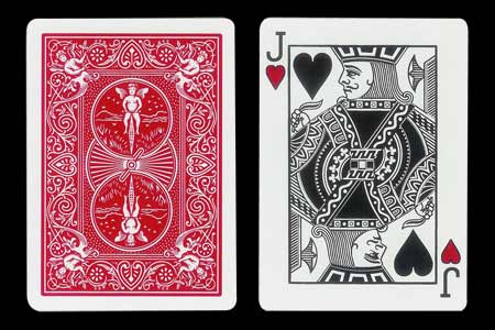 Red Back BICYCLE Card with Ghost Jack of Hearts Fa